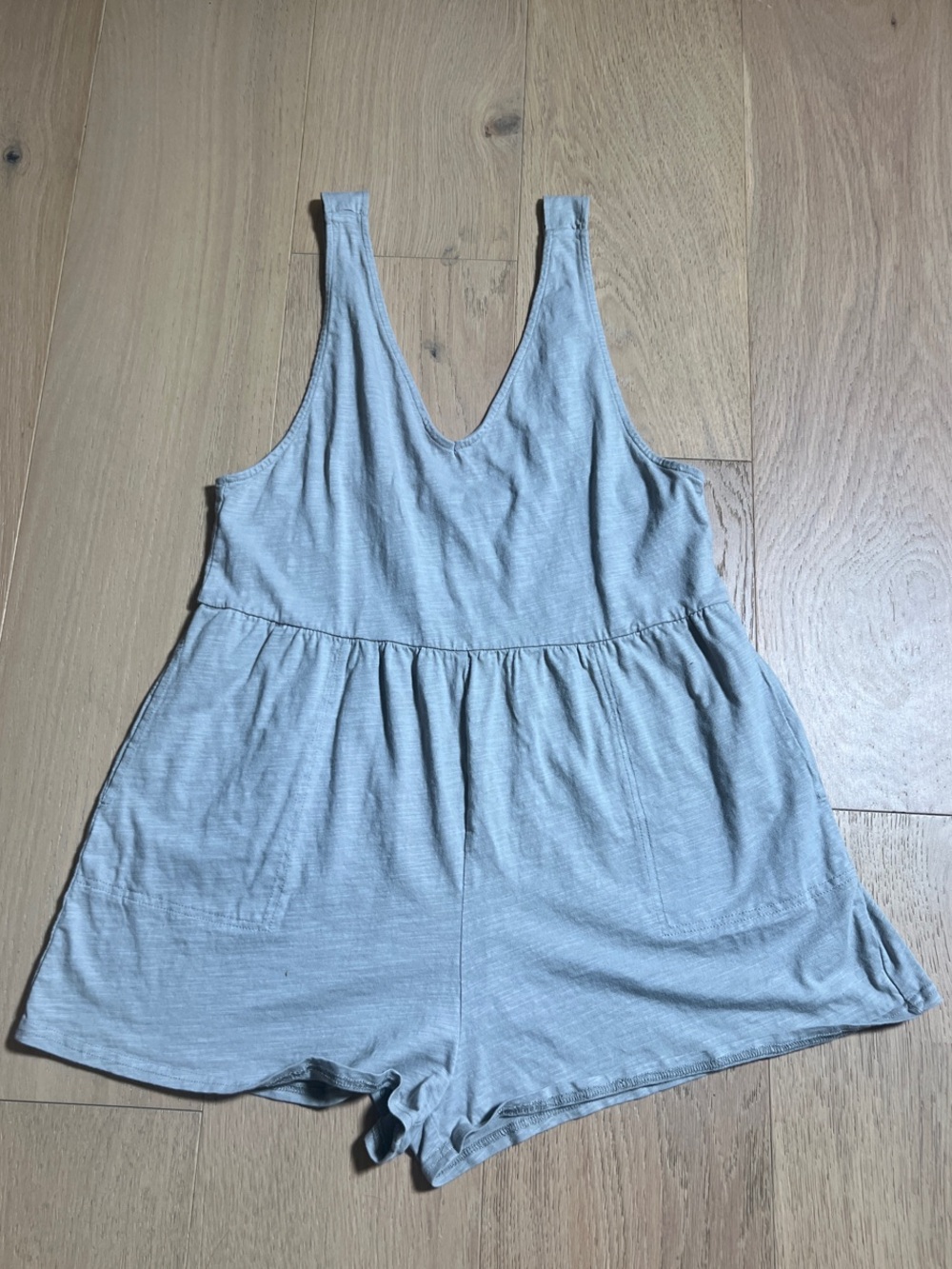 Elodie Light Gray Sleeveless Romper Coverup